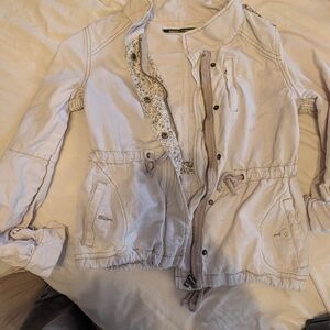 Women's Cream Daughters Of The liberation Military Inspired Jacket